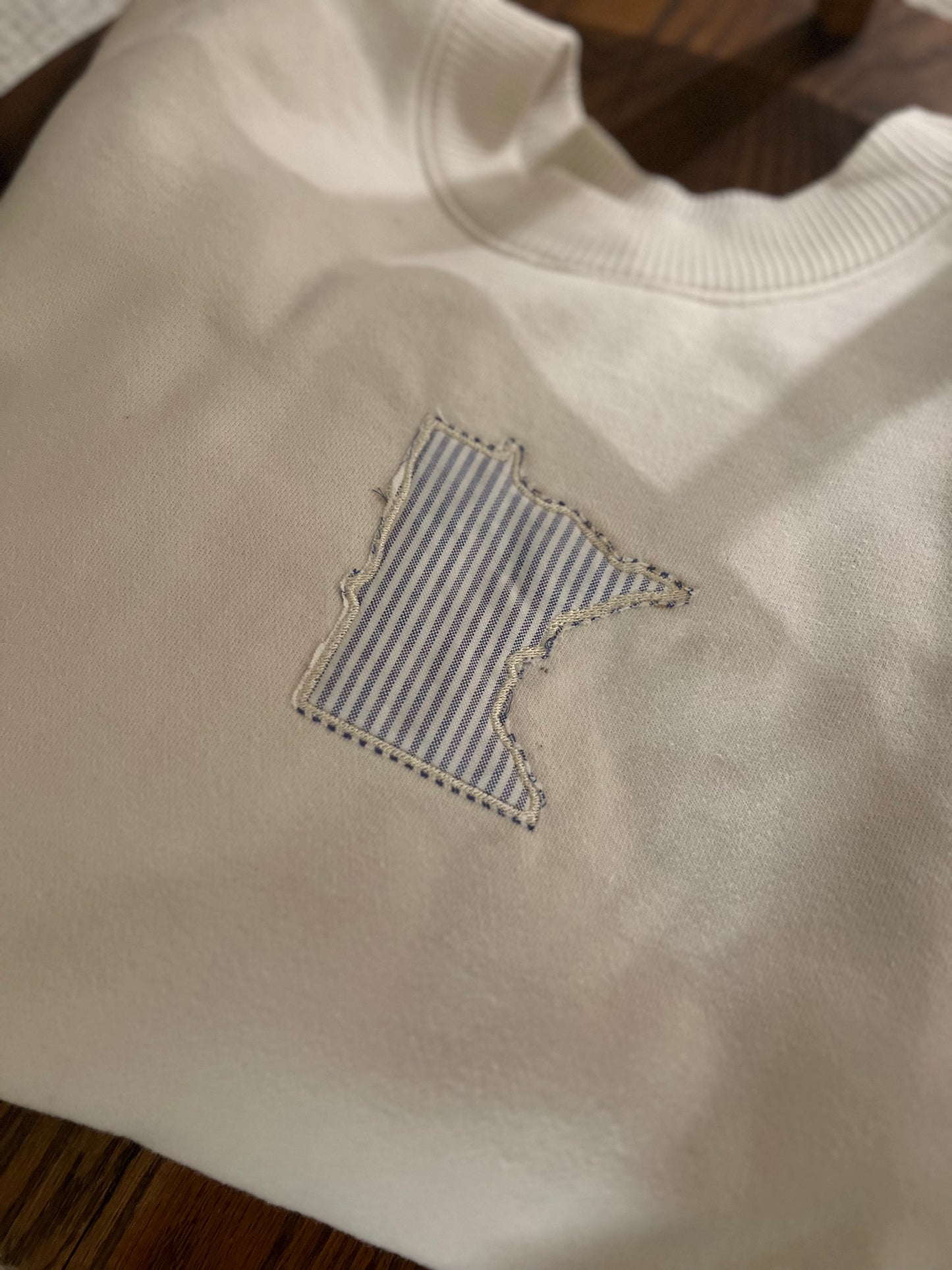 Custom state patch sweatshirt - handmade embroidery