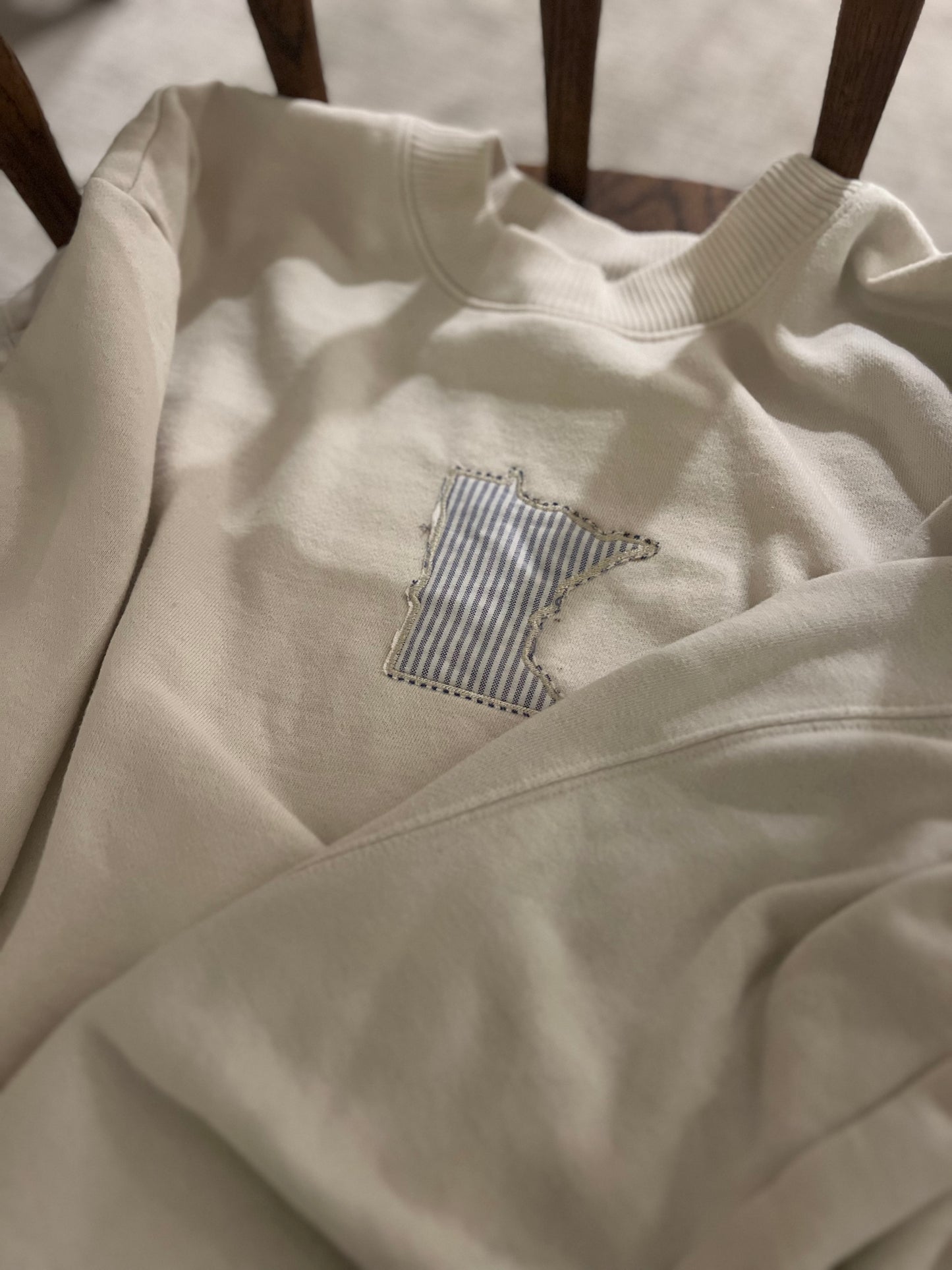Custom state patch sweatshirt - handmade embroidery