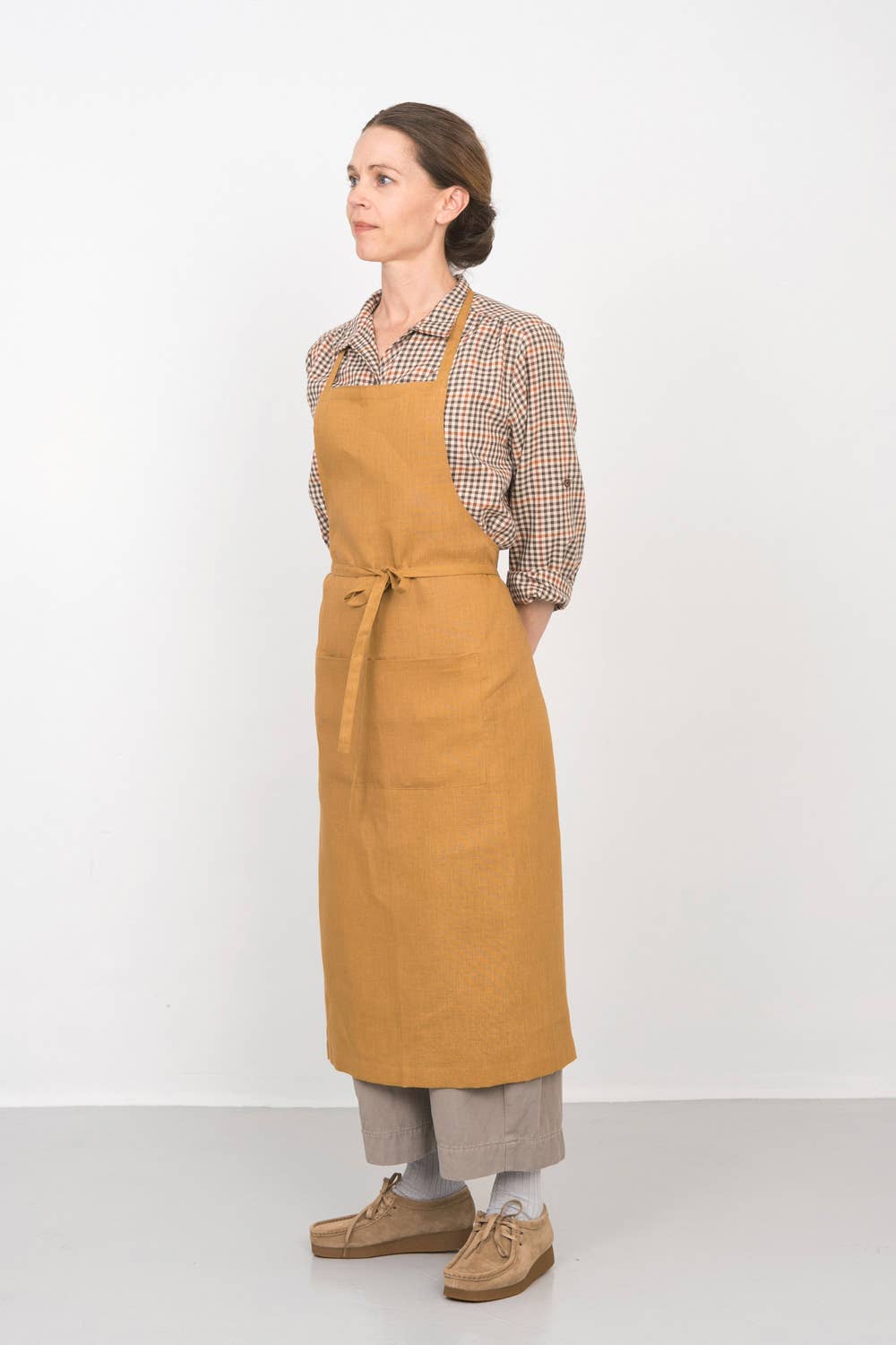 Linen Full Apron Mustard Gold